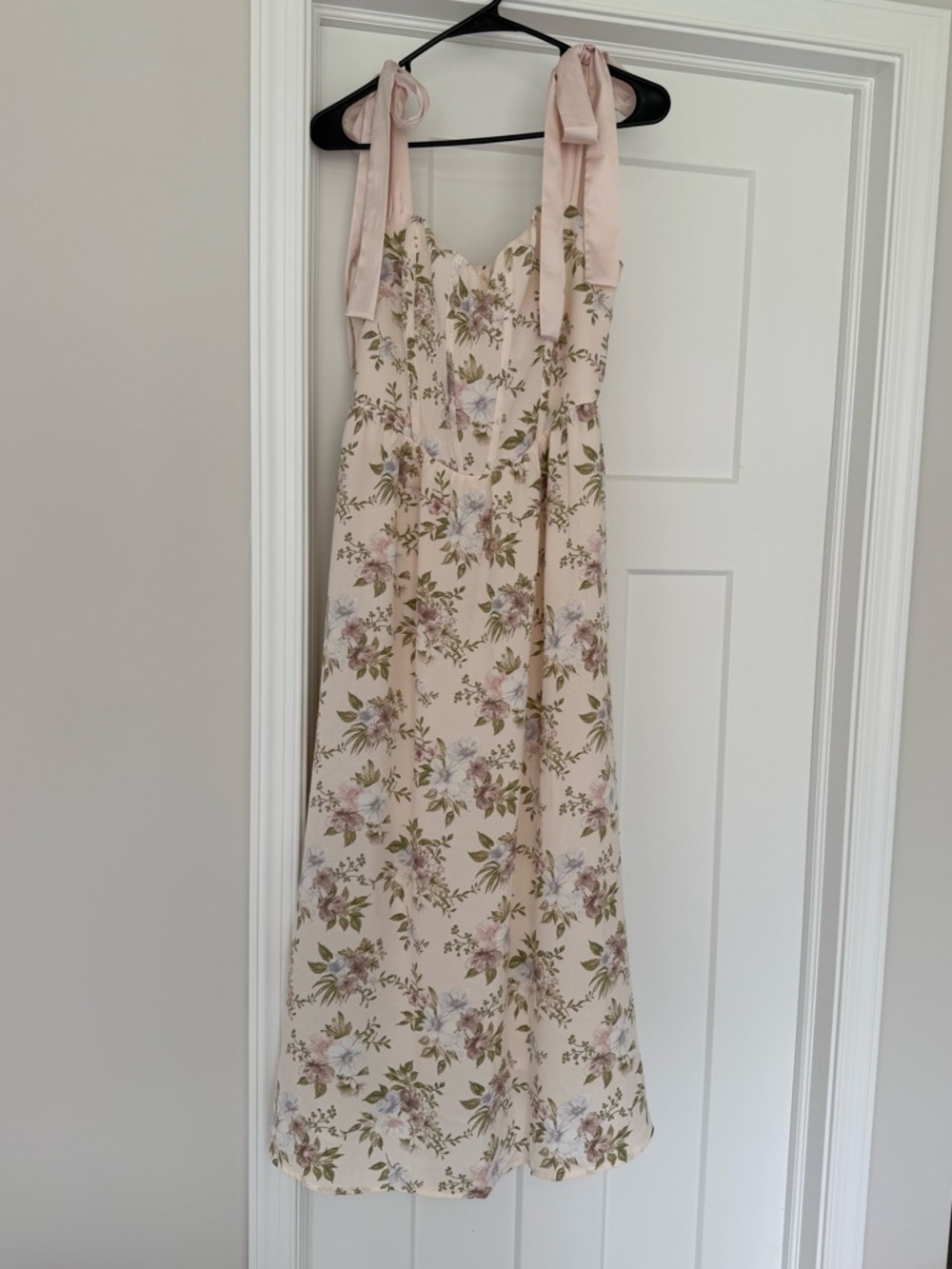 Pastel Cream Floral Corset Summer Dress - Picture 4 of 9